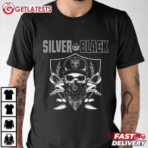 Vintage Las Vegas Football Silver And Black T Shirt (1)