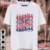 American Flag Coquette 4th of July T Shirt (1)