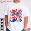 American Flag Coquette 4th of July T Shirt (3)