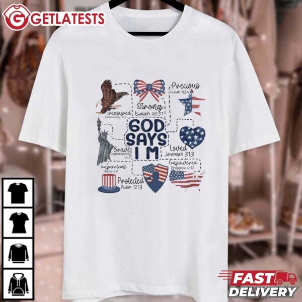 God Says I Am 4th of July Coquette T Shirt (1)