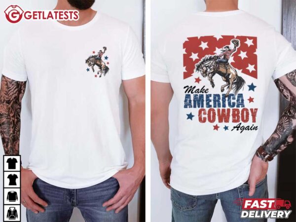 Make America Cowboy Again Western 4th of July T Shirt (2)