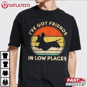 Dachshund I've Got Friends In Low Places Wiener Dog T Shirt (1)