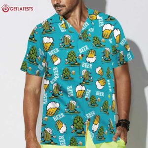 Beer And Floral Pattern Trendy Hawaiian Shirt (2) Tshirt