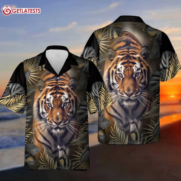 Tiger Tropical Mens Hawaiian Shirt Tshirt
