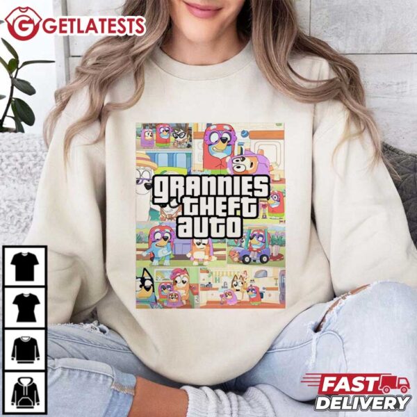 Grannies Theft Auto Gift For Grandma Bluey Grannies T Shirt (2) Tshirt