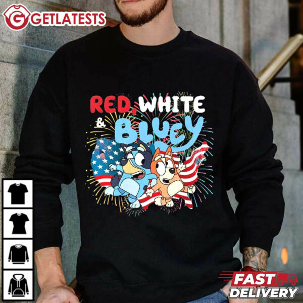 Red White Bluey And Bingo 4th Of July T Shirt (2)