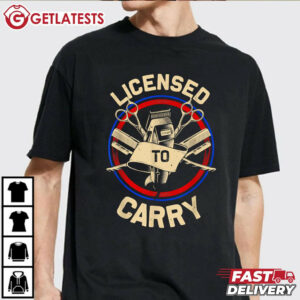 Barber Hairstyling Stylist Licensed To Carry Gift For Dad T Shirt (1)