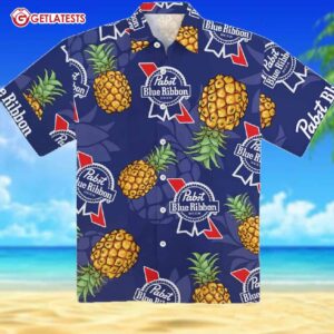 Pabst Blue Ribbon Pineapple Hawaiian Shirt (2)