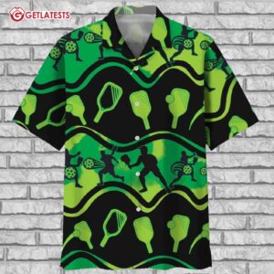 Pickleball Green Hawaiian Shirt