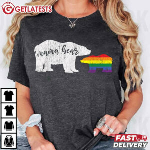 Vintage Mama Bear Love Proud Mom Family Matching Gay LGBTQ T Shirt (3)