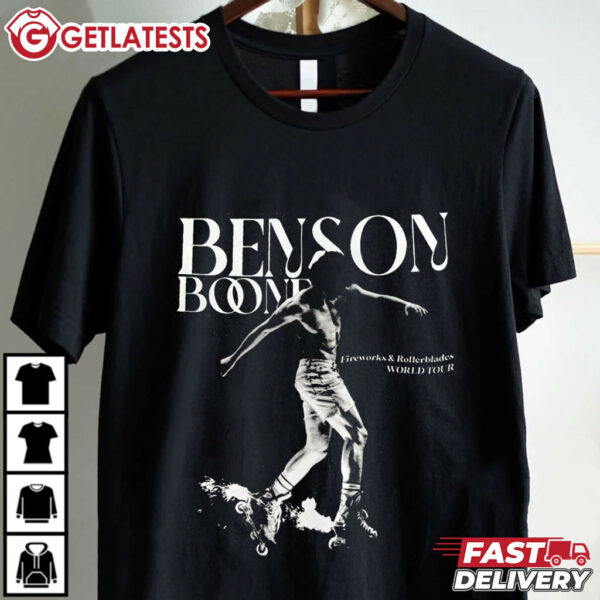 Benson Boone Vintage Fireworks And Rollerblades World Tour 2024 T Shirt