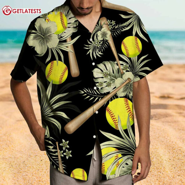 Softball Baseball Lover Tropical Hawaiian Shirt (3)