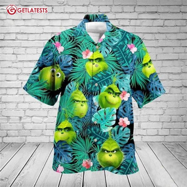 Grinch Tropical Floral Summer Hawaiian Shirt