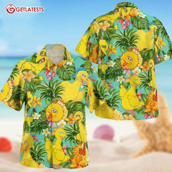 Big Bird Flowers Tropical Hawaiian Shirt