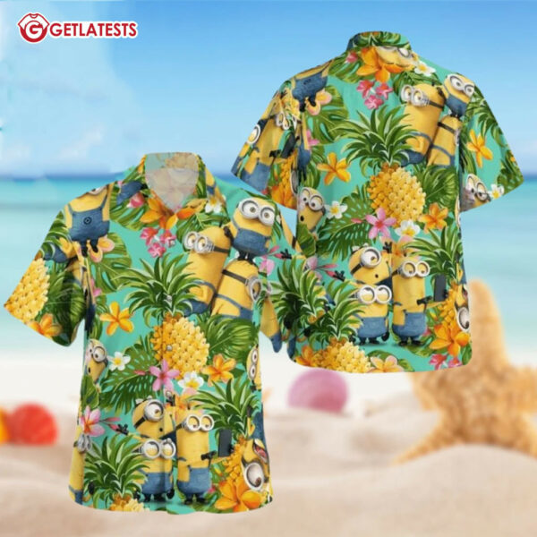 Minions Tropical Pineapple Pattern Tropical Hawaiian Shirt