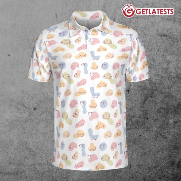 Breast Doodle Pastel Funny Polo Shirt (2)
