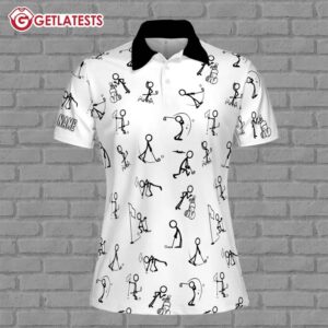 Customize Name Funny Golf Stick Icon Women Golfers 3D Polo Shirt (2)
