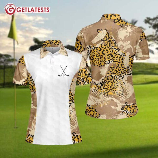 Leopard Pattern Golf Polo Shirt
