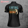 Swing Swear Drink Repeat Golf Lady Custom Name Polo Shirt (1)