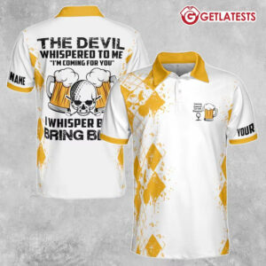 The Devil Whispered Beer Lovers Skull Custom Name Polo Shirt (2)