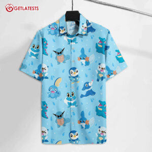 Pokemon Water Type Pattern Blue Hawaiian Shirt