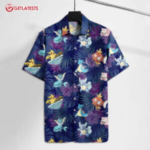 Pokemon Pikachu Magikarp Lapras Wartortle Vaporeon Hawaiian Shirt