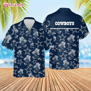 The Dallas Cowboys Palm Tree Island Pattern Hawaiian Shirt