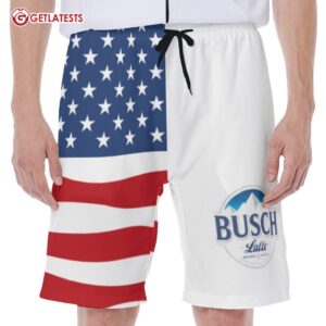 USA Flag Fourth Of July Busch Latte Hawaiian Shorts (3)