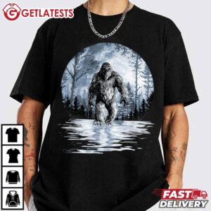 Bigfoot Under Moon Light Sasquatch T Shirt (3)