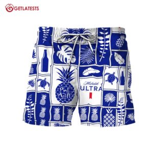 Michelob ULTRA Tropical Pineapple Hawaiian Shorts