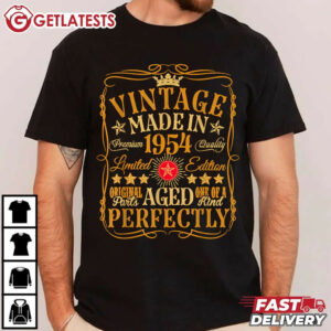 Vintage Made In 1954 Aged Perfectly 70th Birthday T Shirt (1)