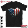 Fighter Jet Airplane American Flag Heart 4th Of July T Shirt (2)