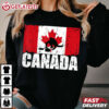 Canadian Flag Curling Canada Day T shirt