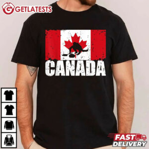 Canadian Flag Curling Canada Day T shirt
