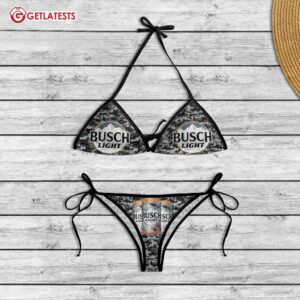 Busch Light Camo Cans Waisted String Bikini Summer Set