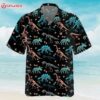 Dinosaur Skeleton Seamless Grunge Pattern Hawaiian Shirt