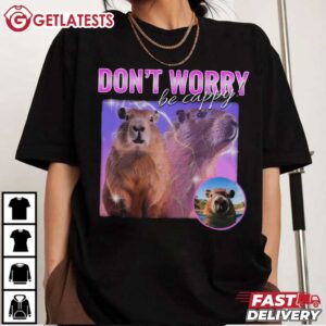 Dont Worry Be Capy Vintage Capybara T Shirt (3)