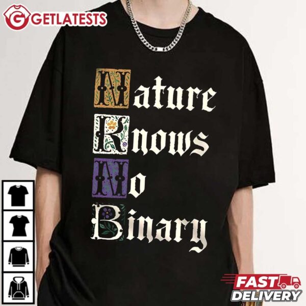 Non binary Pride Nature Knows No Binary T Shirt (2)