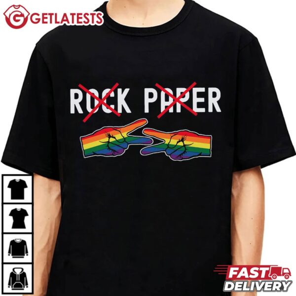 Rock Paper Scissors lesbian Pride T Shirt (2)