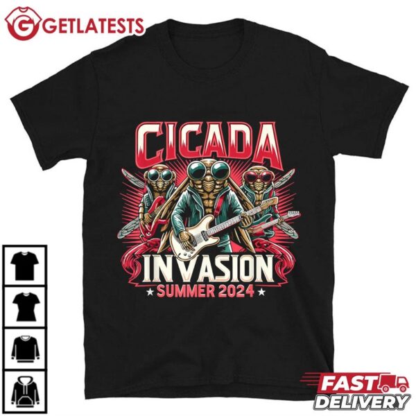 Cicada Invasion Summer Tour 2024 Funny Rock Star Band T Shirt (1)
