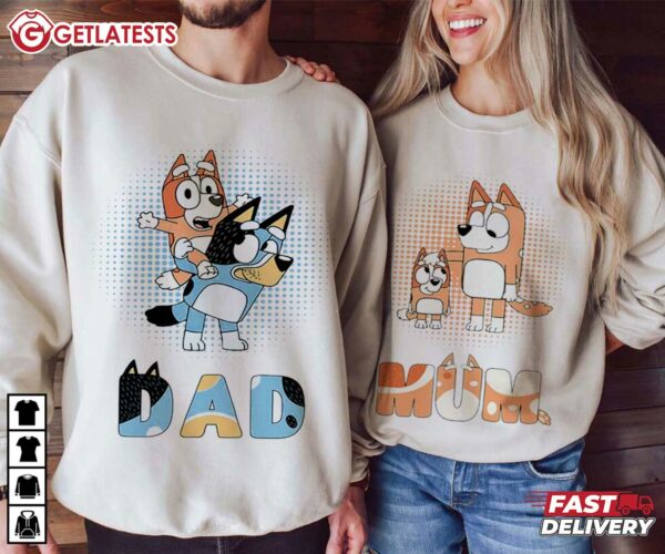 Bluey Family Bluey Dad Bluey Mom Matching Shirt (1)