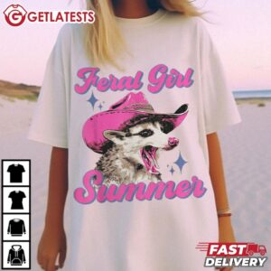 Feral Girl Summer Opossum Funny T Shirt (3)