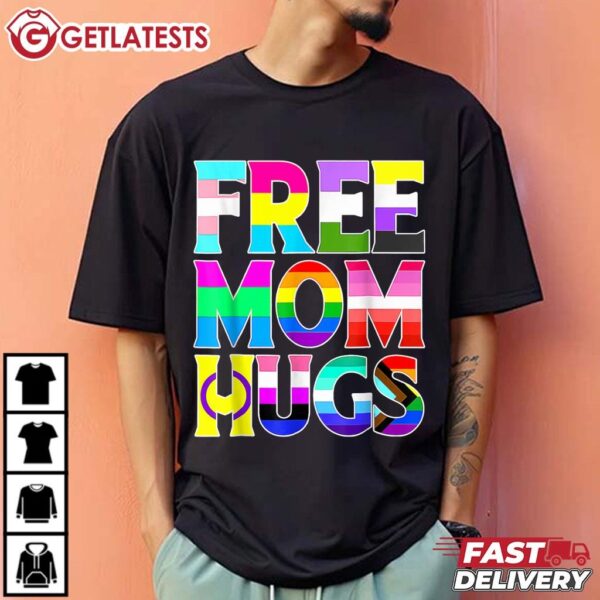 Free Mom Hug LGBTQ+ Pride Month T Shirt (2)