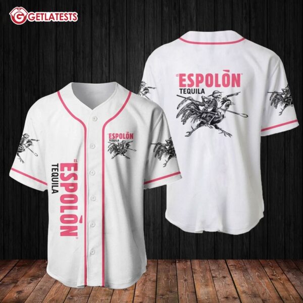 White Espolon Tequila Baseball Jersey