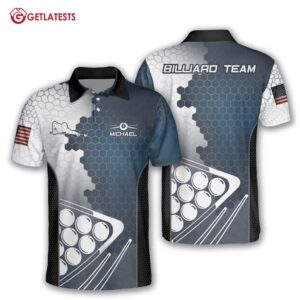 Team Blue Hive Billiard Custom Name Polo Shirt