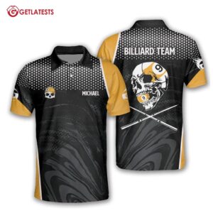 Skull Billiard Team Ball 9 Custom Polo Shirt