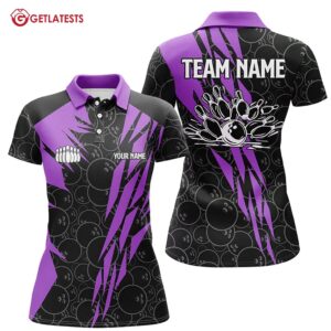 Bowling Ball Pattern Custom Name Player and Team Polo
