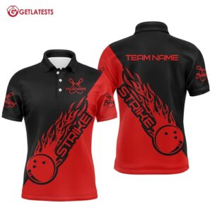 Team Bowling Strike Ball Custom Team Name Polo Shirt