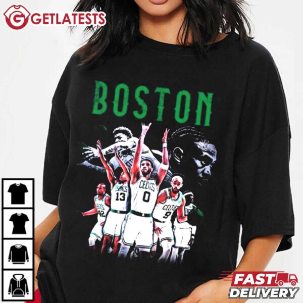 Boston Celtics Basketball Champs 2024 Retro T Shirt (4)