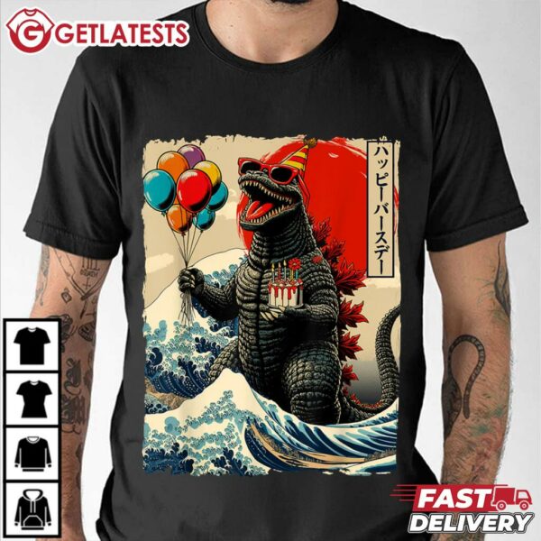 Godzilla Birthday Party Monster Movie Gifts T Shirt (1)